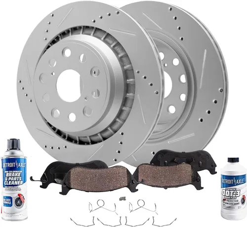 Vista 19 de Detroit Axle - Kit de freno trasero para Toyota Camry 2012-2017, Avalon Lexus ES300h ES350 2013-2018, repuesto de pastillas de freno de cerámica