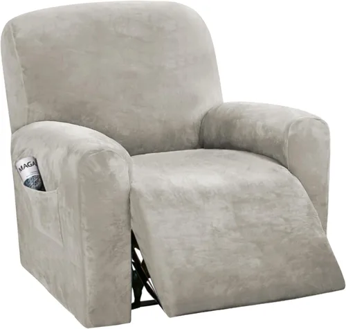 Vista 30 de H.VERSAILTEX Fundas elásticas de terciopelo para sillón reclinable, 6 piezas, fundas para loveseat reclinable de 2 cojines, fundas para sofá