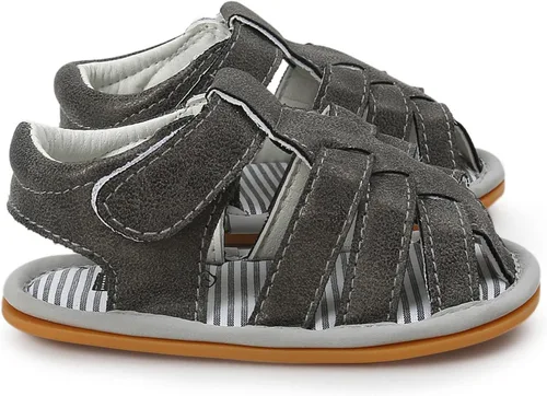 Vista 7 de Sandalias para bebé niña niño, suela antideslizante suave de primera calidad, sandalias de bebé para bebé, zapatos de playa casuales de verano