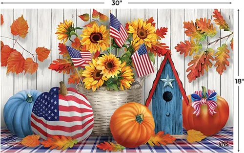 Vista 3 de Briarwood Lane Felpudo patriótico de otoño americano