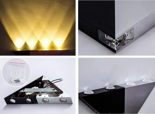 Vista 3 de Wall Lights Triangular Wall Lamp Led Wall Lamp Pure Aluminum Modern Fashion Decorative Lamp with Light Source Wall Lamp,White Light