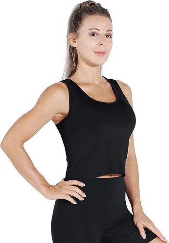 Vista 2 de CADMUS 3 Pieces Basic Crop Tank Tops Sleeveless Racerback Sport Crop Top for Women