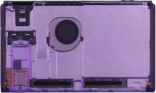 Vista 9 de eXtremeRate Carcasa de repuesto para consola Nintendo Switch con función atril, color morado atómico, transparente, carcasa para consola Nintendo