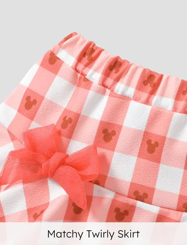 Vista 4 de Disney Frozen - Conjunto de falda de 2 piezas para niña pequeña, camiseta de manga con volantes y vestido tutú para fiesta de cumpleaños