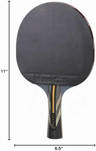 Vista 7 de STIGA Pro Carbon + Raptor Performance-Level Table Tennis Rackets with Carbon Technology for Tournament Play - 7-ply Blade with Flared Handles - 2mm
