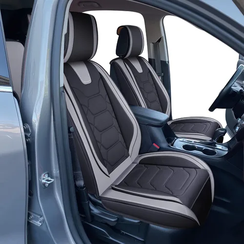 Vista 4 de OASIS AUTO Fundas de asiento de ajuste personalizado compatibles con Chevy Equinox (2010-2026), protector de piel sintética impermeable, accesorios