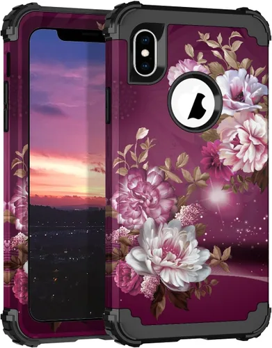 Vista 168 de Hocase Funda para iPhone SE 2022/2020, resistente a prueba de golpes, de plástico duro+goma de silicona, funda protectora híbrida para iPhone SE