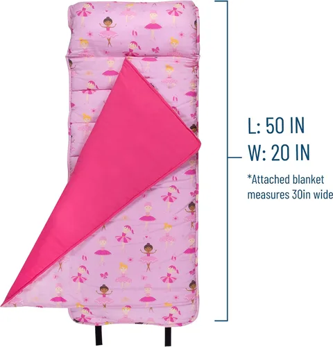Vista 8 de Wildkin Paquete de mochila de 12 pulgadas con alfombrilla original para siesta (bailarina)