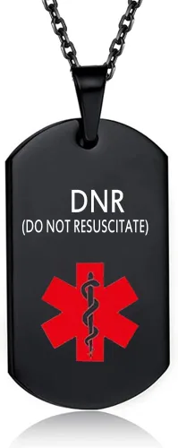 Vista 10 de NanMuc Collar de identificación de alerta médica para hombres y mujeres, acero inoxidable, etiqueta de identificación médica, collar de alerta