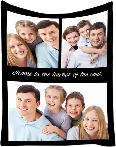 Vista 15 de Manta personalizada con texto en imagen, fotos, regalos para adultos, niños, novia, novio, Navidad, Halloween, día del padre, madre, San Valentín