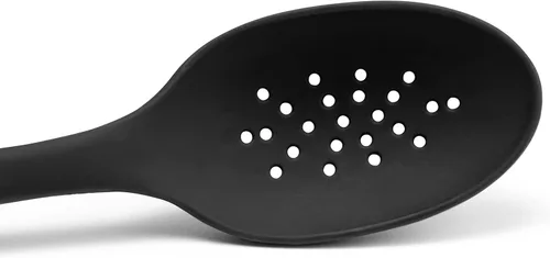 Vista 8 de Misen Cuchara ranurada de silicona, apta para lavavajillas, cuchara perforada de grado profesional, agarre cómodo, antiadherente, segura para calor