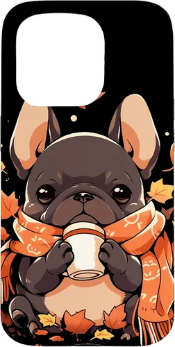 Vista 14 de French Bulldog Fall Autumn Pumpkin Spice Latte Frenchie Dog Case for iPhone 17