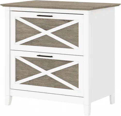 Vista 10 de Bush Furniture Key West – Archivador lateral con 2 cajones, color cereza