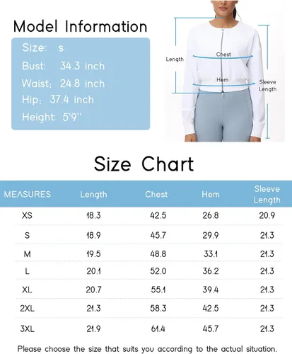 Vista 7 de THE GYM PEOPLE Chaquetas cortas para mujer, con cremallera completa, manga larga, acanaladas, sudaderas de entrenamiento, ligeras, casuales