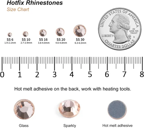 Vista 10 de 6000 PIEZAS Diamantes de Imitación Hotfix a Granel, Diamantes Naranja para Manualidades y Ropa, Diamantes de Imitación para Decoración DIY, SS10