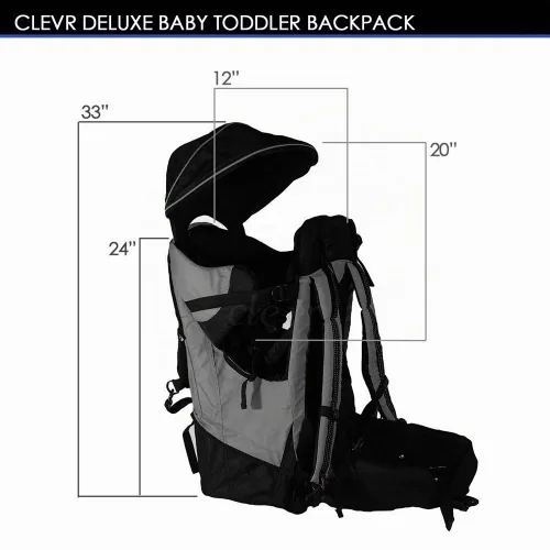 Vista 4 de ClevrPlus Mochila Portabebés Ajustable Deluxe para Niños al Aire Libre, Senderismo, Camping