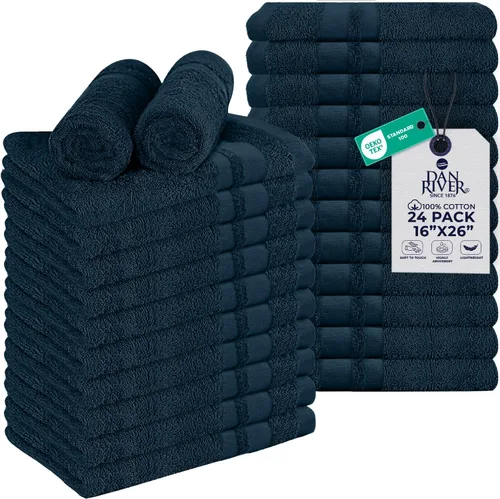 Vista 13 de DAN RIVER Juego de 24 toallas de salón de 100 % algodón, 16 x 26 pulgadas, altamente absorbentes y de secado rápido para manos, salones, spa
