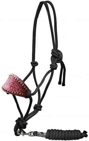 Vista 4 de Showman Bronc Style Nylon Cuerda Halter w/Filigrana Imprimir Noseband