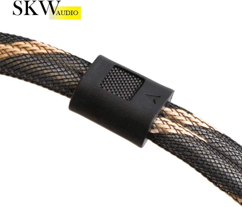 Vista 4 de SKW Cable de RCA para audiófilos 2RCA macho a 2RCA macho de sistema HiFi con diámetro de 7mm (0.5m/1.64ft, negro, nylon) Ultra-pure copper core