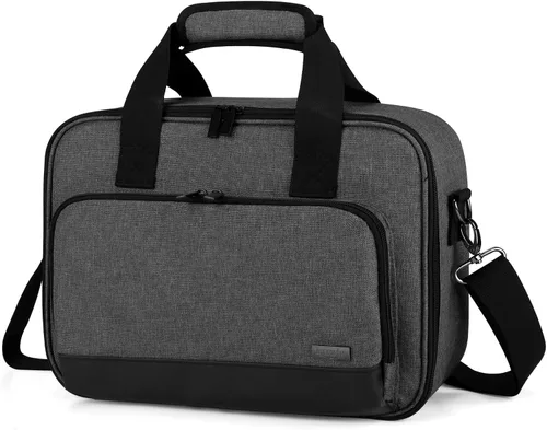 Vista 7 de LUXJA - Bolsa grande para proyector con funda protectora para laptop de 15.6", color negro Estuche de transporte para proyector con bolsillos