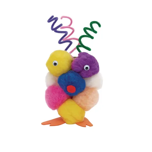 Vista 4 de Colorations Juego de 50 pompones de acrílico suave y súper esponjoso, de 2 pulgadas, bolsa resellable, para niños, artes y manualidades, suministros