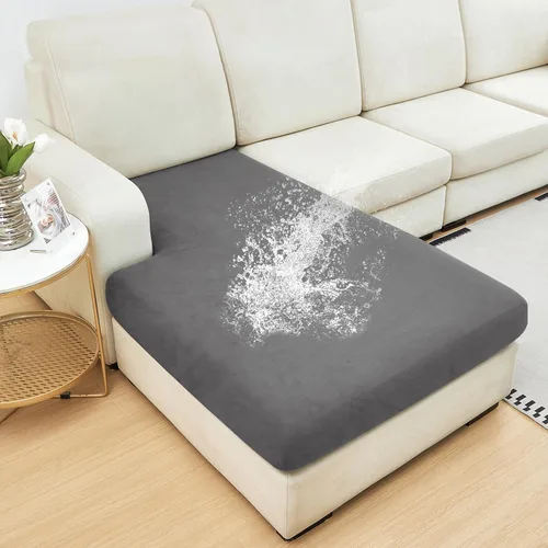 Vista 33 de NAISI Fundas de cojín impermeables de tela de terciopelo grueso lavable, 1 pieza, fundas individuales para sofá modular con parte inferior elástica