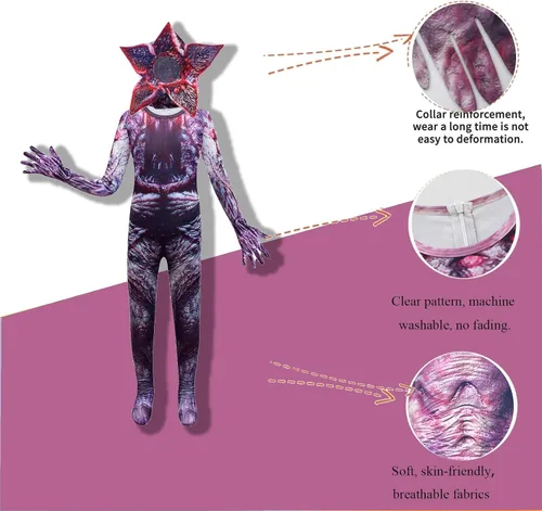 Vista 2 de Layeba Halloween Costume Kids Scary Monster Outfits Cosplay with Mask 5-12Y