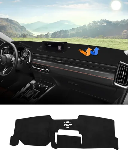 Vista 52 de Autorder - Tapete para salpicadero para 2007-2013 Chevy Chevrolet Silverado/GMC Sierra con dos guanteras, accesorios, cubierta de salpicadero