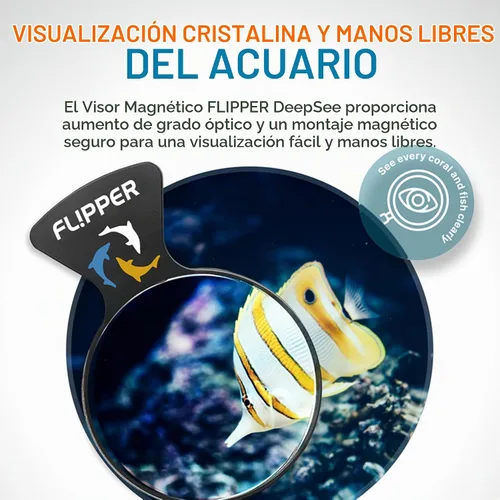 Vista 2 de Flipper - Lupa para acuario, visor magnético DeepSee, 4 pulgadas, color Negro