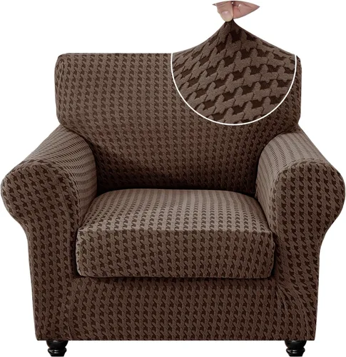 Vista 93 de MAXIJIN 2 fundas elásticas para sillón de sala de estar, fundas gruesas y suaves con brazos para perros, mascotas, protector de sofá individual