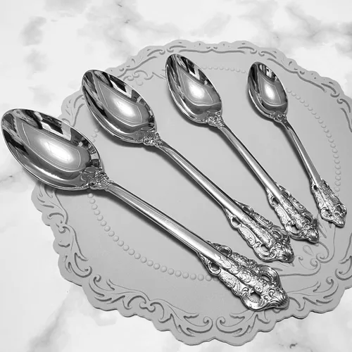 Vista 5 de Cucharón pequeño para salsa SUS304 de acero inoxidable cucharón de servir de plata para salsa, juego de 1 cucharón (plata espejo puro)