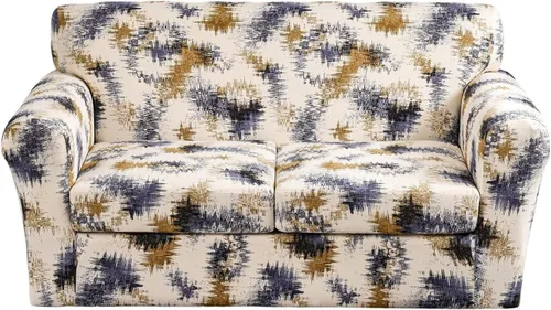 Vista 21 de Fundas elásticas para sofá de 1/2/3 cojines, funda estampada con fundas de cojín de asiento separadas, fundas de sofá lavables, protector de muebles