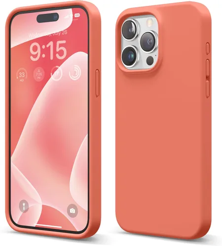 Vista 30 de elago Funda compatible con iPhone 15 Pro Max, de silicona líquida, funda protectora de cuerpo completo, a prueba de golpes, funda delgada