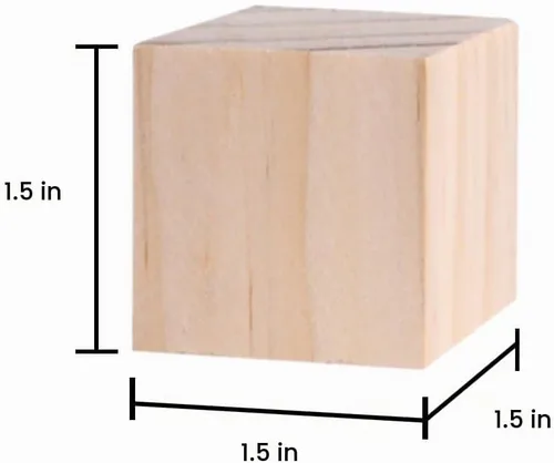 Vista 2 de Supla 40 bloques cuadrados de madera maciza natural de 1.5 pulgadas, para hacer rompecabezas, manualidades y proyectos de bricolaje