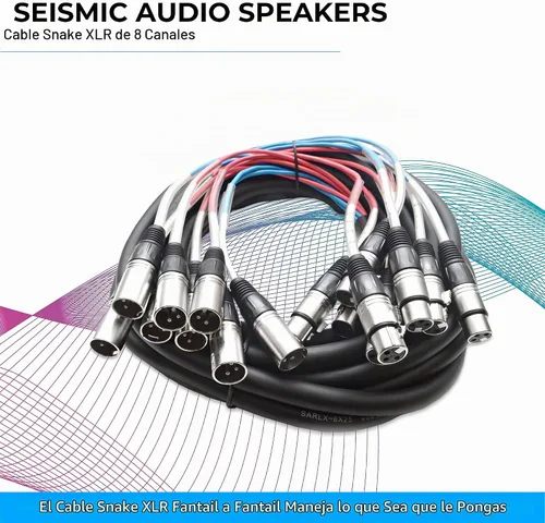Vista 3 de Seismic Audio SARLX-8x25 Cable de serpiente XLR de 8 canales de 8 canales para grabación, estudios, conciertos