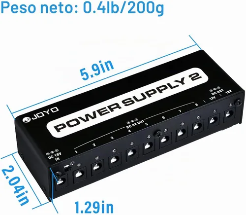 Vista 5 de JOYO Fuente de poder 2 JP-02 pedal de efecto aislado Multi ladrillo jp02
