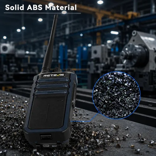Vista 6 de Retevis RT86A GMRS Walkie Talkies de largo alcance (paquete de 4), con auriculares de radio bidireccionales plegables EHK012 con micrófono