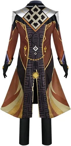 Vista 3 de Zhongli - Disfraz de cosplay de Zhongli, uniforme de Halloween, traje para carnaval