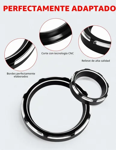 Vista 4 de Amazicha Cubiertas de Biseles de Medidor de Explosión de 2", Cubiertas de Velocímetro Tacómetro de 4", Kit de Moldura de Biseles Compatible