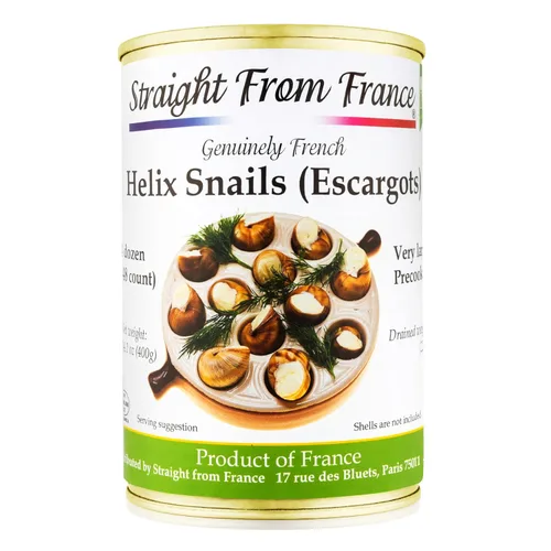 Vista 6 de Directamente de Francia Genuinamente Francesa, Caracoles Francés Helix Lucorum Enlatados, Aptos para Keto y Paleo, 2 docenas