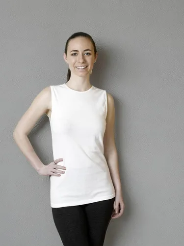 Vista 8 de Camiseta sin mangas para mujer - Algodón - Cuello alto, diseño de hombro completo