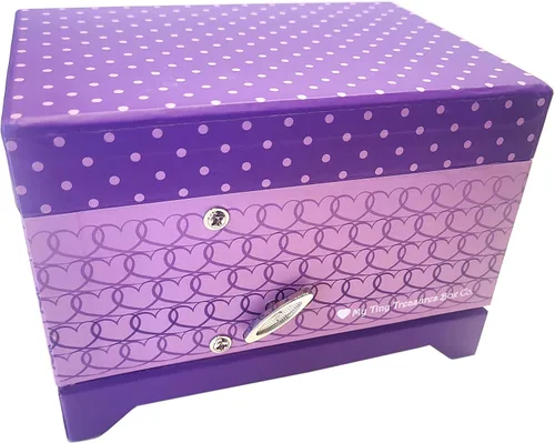 Vista 3 de Joyero de bailarina de regalo para niñas (rosa y morado)