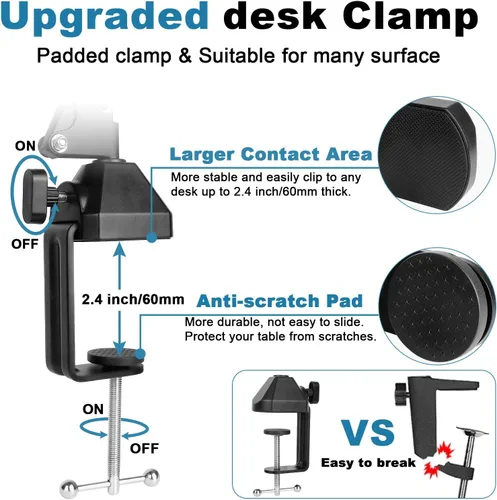 Vista 4 de Soporte de micrófono para Blue Yeti Soporte de escritorio con brazo de micrófono mejorado para Hyperx Quadcast Blue Yeti Pro X Snowball con soporte