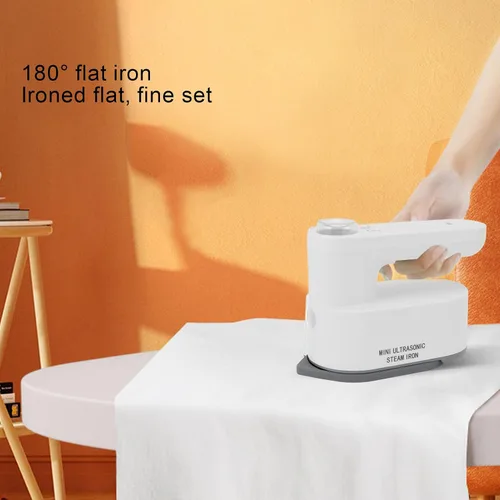 Vista 5 de Mini máquina de prensa de calor, prensa de calor inalámbrica portátil recargable, plancha plana de 180° 2 en 1, plancha de vapor seco y húmedo