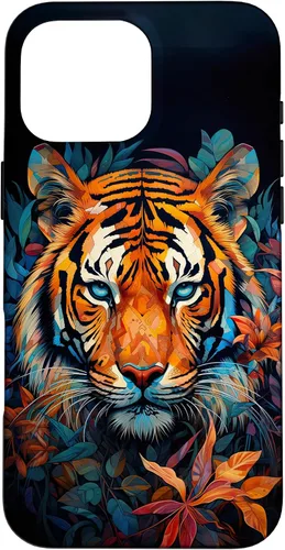 Vista 19 de Watercolor Tiger Face Design Wild Animal Big Cat Tiger Case for iPhone 17