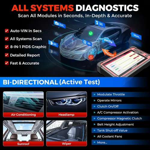 Vista 5 de LAUNCH Escáner X431 CRP919E OBD2, Herramienta de Escaneo Bidireccional 2026 como CRP919EBT, CANFD/DoIP/FCA SGW, Código ECU, 35+ Servicios, Pruebas