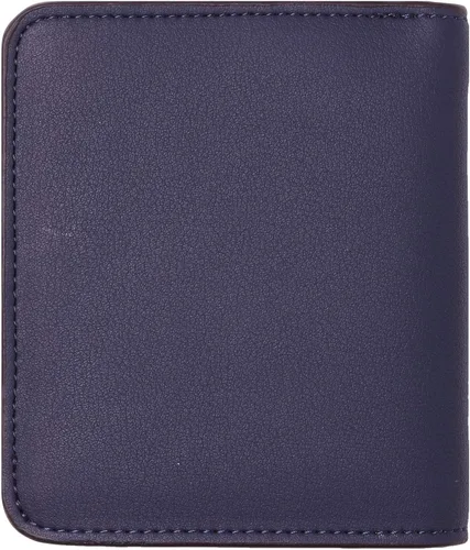 Vista 4 de Toughergun Cartera pequeña de cuero delgada para mujer con protección RFID, mini monedero bifold compacto con ventana de identificación transparente