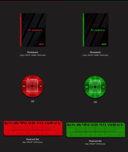 Vista 3 de YG Ent. iKON - FLASHBACK [PHOTOBOOK ver.] 4º mini álbum+juego de tarjetas de fotos extra (ver al azar, + 1 póster plegado)