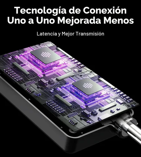 Vista 4 de Micrófono inalámbrico, micrófonos inalámbricos recargables con conexión de chip uno a uno y luces LED, duración de 40 horas, recepción de rango