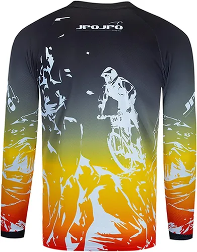 Vista 2 de Weimostar Maillot de ciclismo de manga larga para hombre, transpirable, equipo deportivo, equitación, camiseta de ciclismo